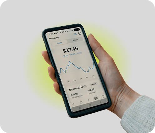 Investitionsapp auf einem Smartphone